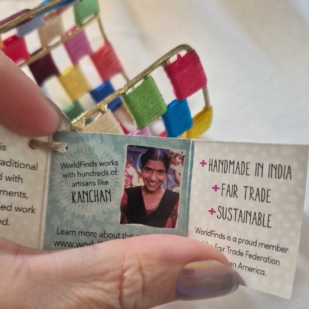 World Finds Ethical Bracelet Colorful Woven Cuff Bracelet NWT - Picture 10 of 17